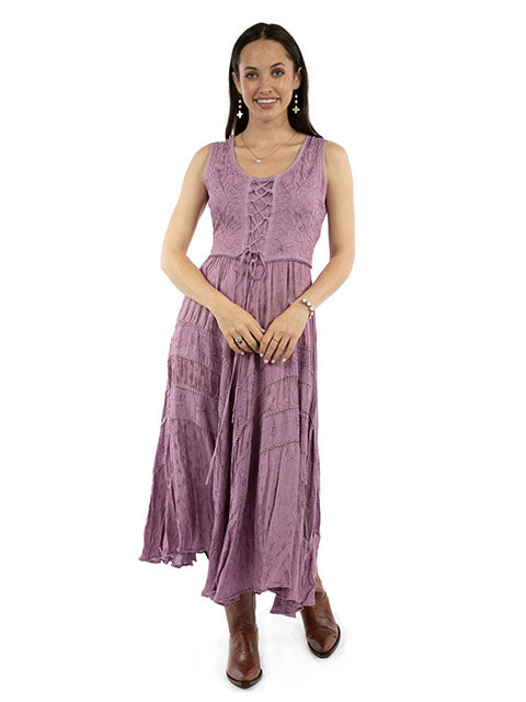SCULLY: Women's Lace-Up Front Perfect Flowy Sun Dress (SO MANY COLORS)