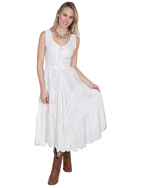 SCULLY: Women's Lace-Up Front Perfect Flowy Sun Dress (SO MANY COLORS)