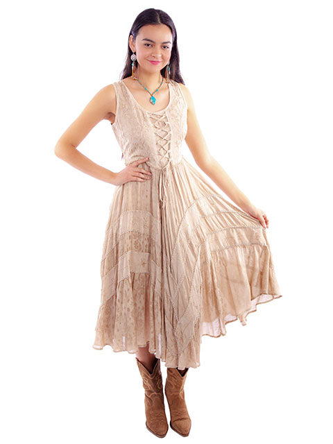 SCULLY: Women's Lace-Up Front Perfect Flowy Sun Dress (SO MANY COLORS)