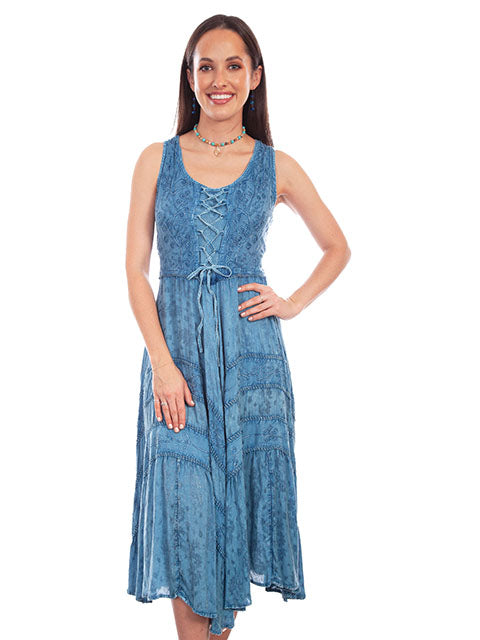 SCULLY: Women's Lace-Up Front Perfect Flowy Sun Dress (SO MANY COLORS)