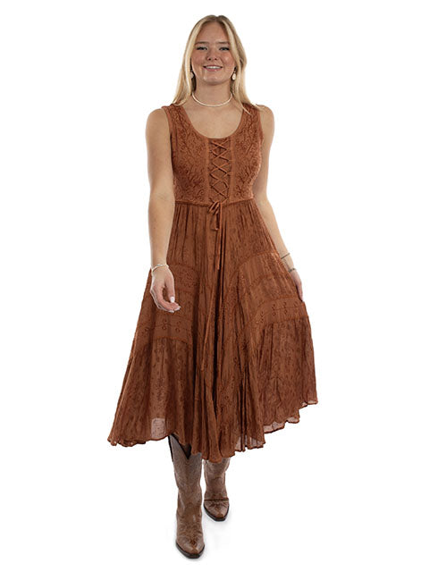 SCULLY: Women's Lace-Up Front Perfect Flowy Sun Dress (SO MANY COLORS)