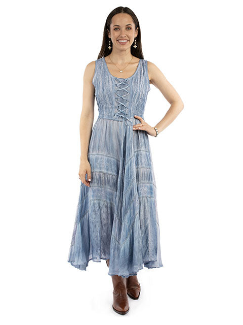 SCULLY: Women's Lace-Up Front Perfect Flowy Sun Dress (SO MANY COLORS)