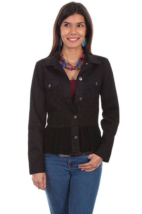 SCULLY: Ladies Denim & Lace Jacket