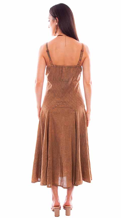 Scully: Women's Patchwork Spaghetti Strap Dress with Front Tie