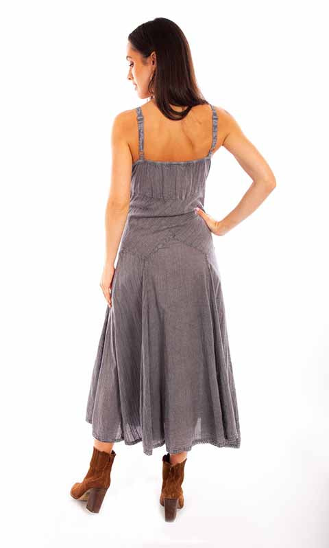 Scully: Women's Patchwork Spaghetti Strap Dress with Front Tie