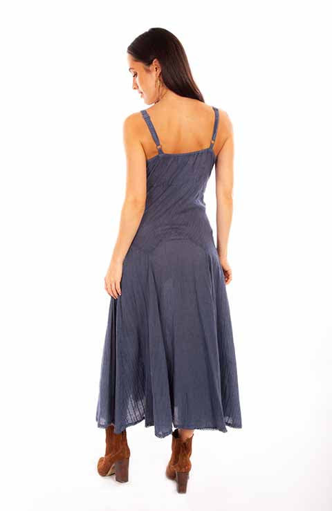 Scully: Women's Patchwork Spaghetti Strap Dress with Front Tie