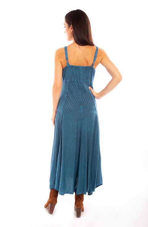 Scully: Women's Patchwork Spaghetti Strap Dress with Front Tie