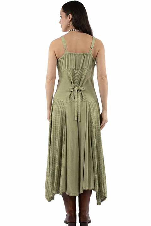 Scully: Women's Patchwork Spaghetti Strap Dress with Front Tie