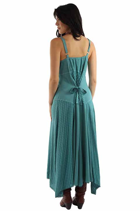 Scully: Women's Patchwork Spaghetti Strap Dress with Front Tie