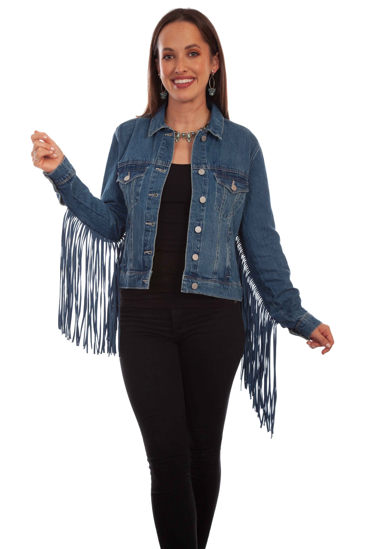 SCULLY DENIM JACKET W/DENIM FRINGE