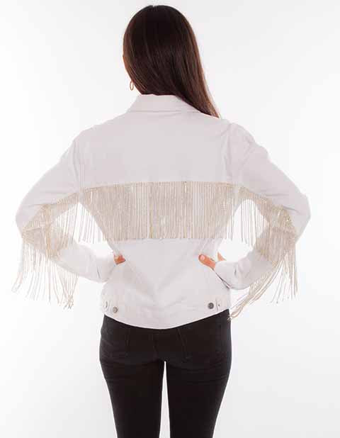 SCULLY: Women's Denim and Rhinestone Fringed Jacket