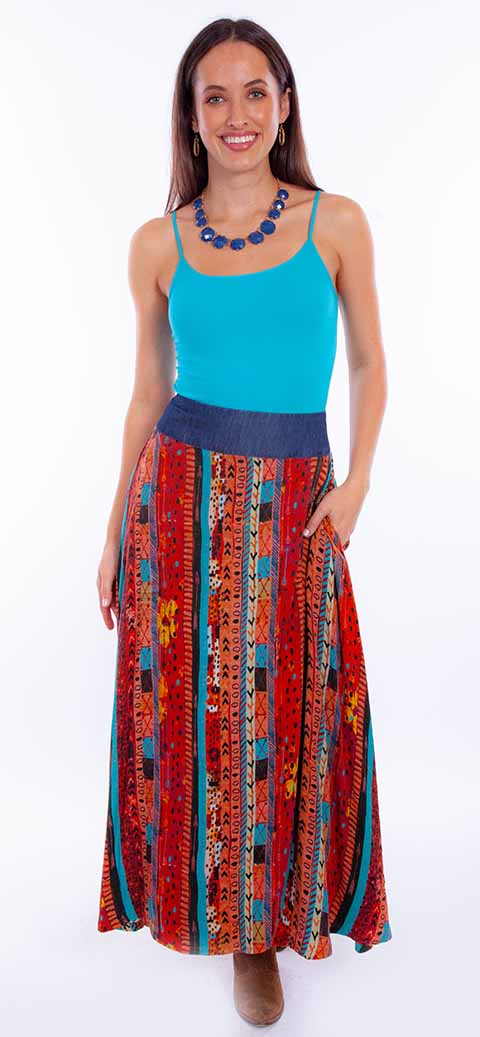 Scully- Patchwork Santa Fe Wrap Skirt