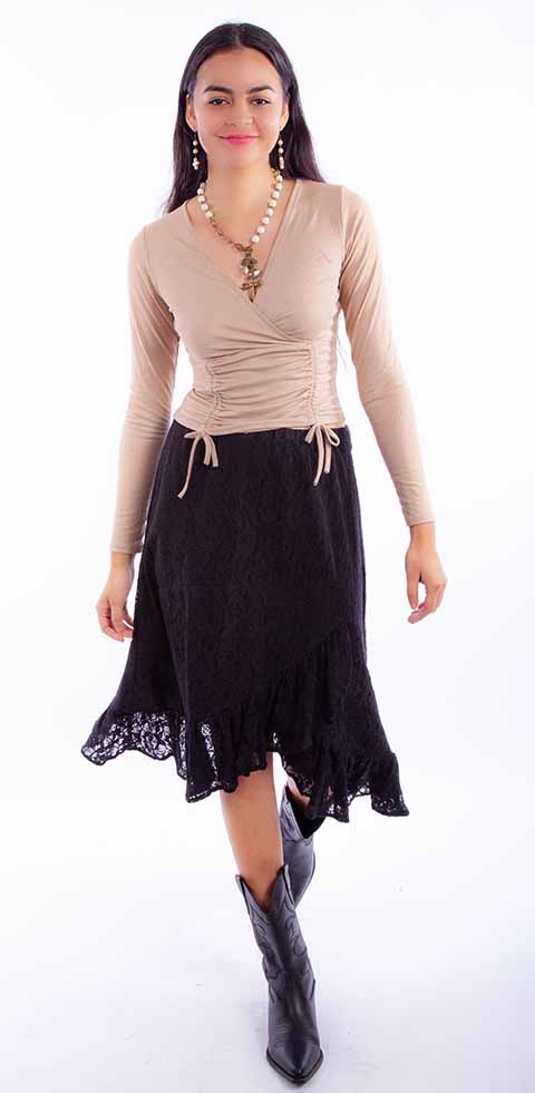 Scully- Black Full Lace Skirt