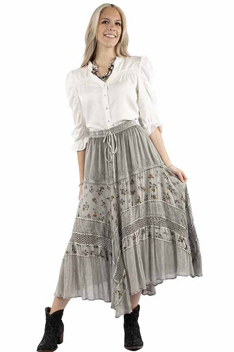 Scully- Floral and Lace Flow Skirt