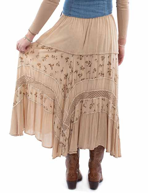 Scully- Floral and Lace Flow Skirt