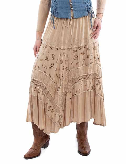 Scully- Floral and Lace Flow Skirt