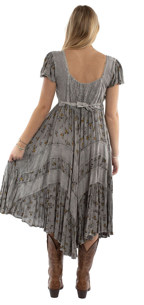 Scully: Cap Sleeve Floral Embroidery Casual Dress