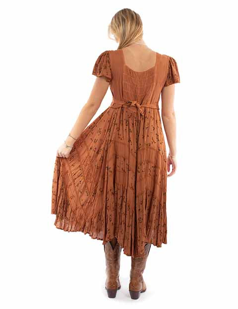 Scully: Cap Sleeve Floral Embroidery Casual Dress