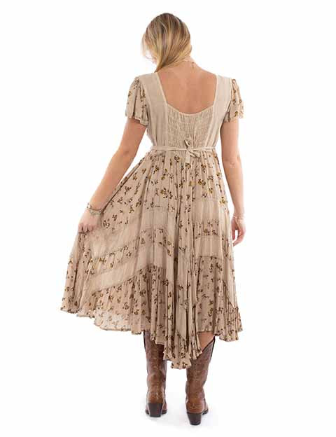 Scully: Cap Sleeve Floral Embroidery Casual Dress