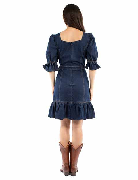 SCULLY: Women's Denim Puff Sleeve Party Dress