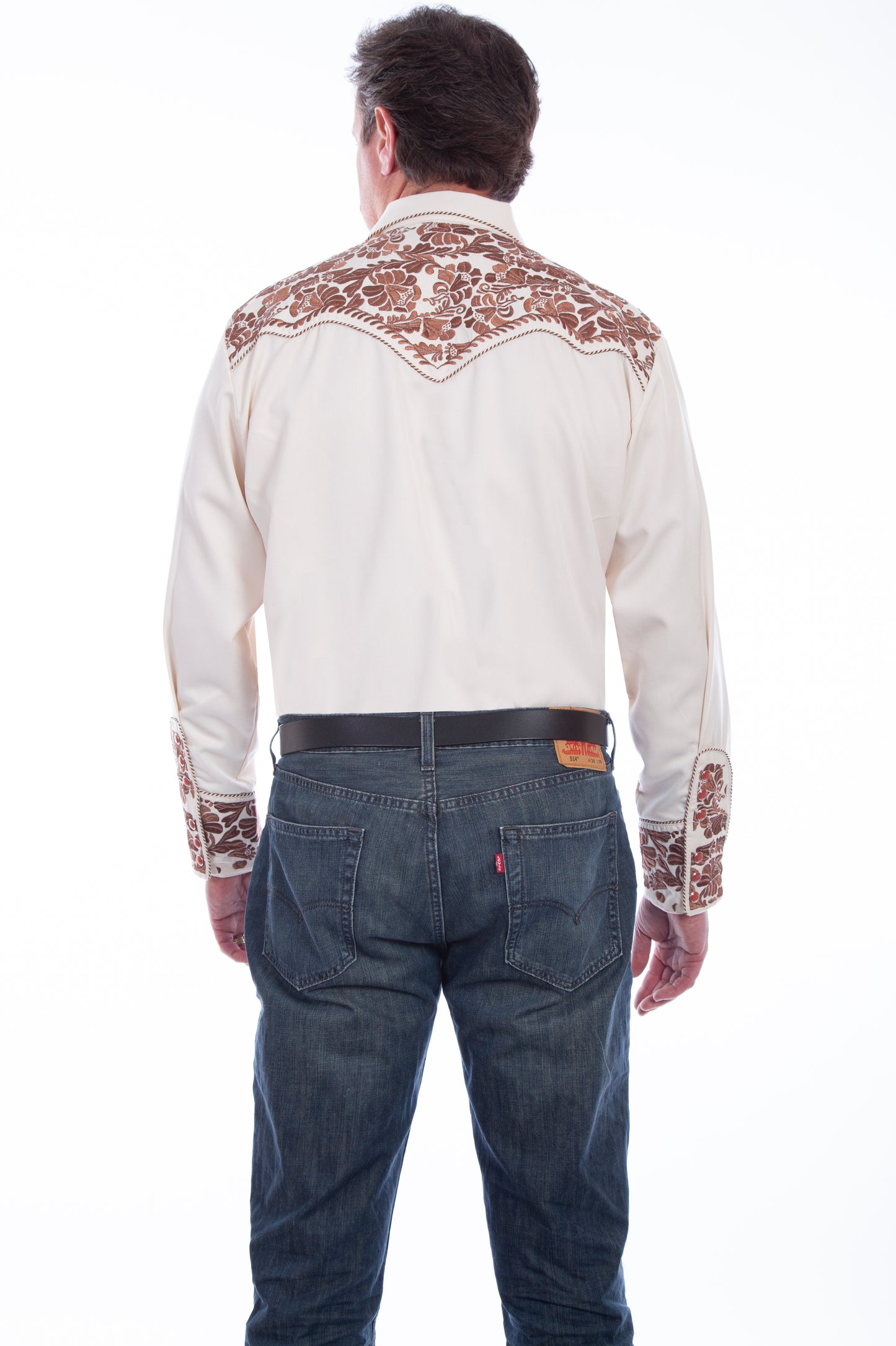 SCULLY FLORAL TOOLED EMBROIDERY SHIRT - Natural