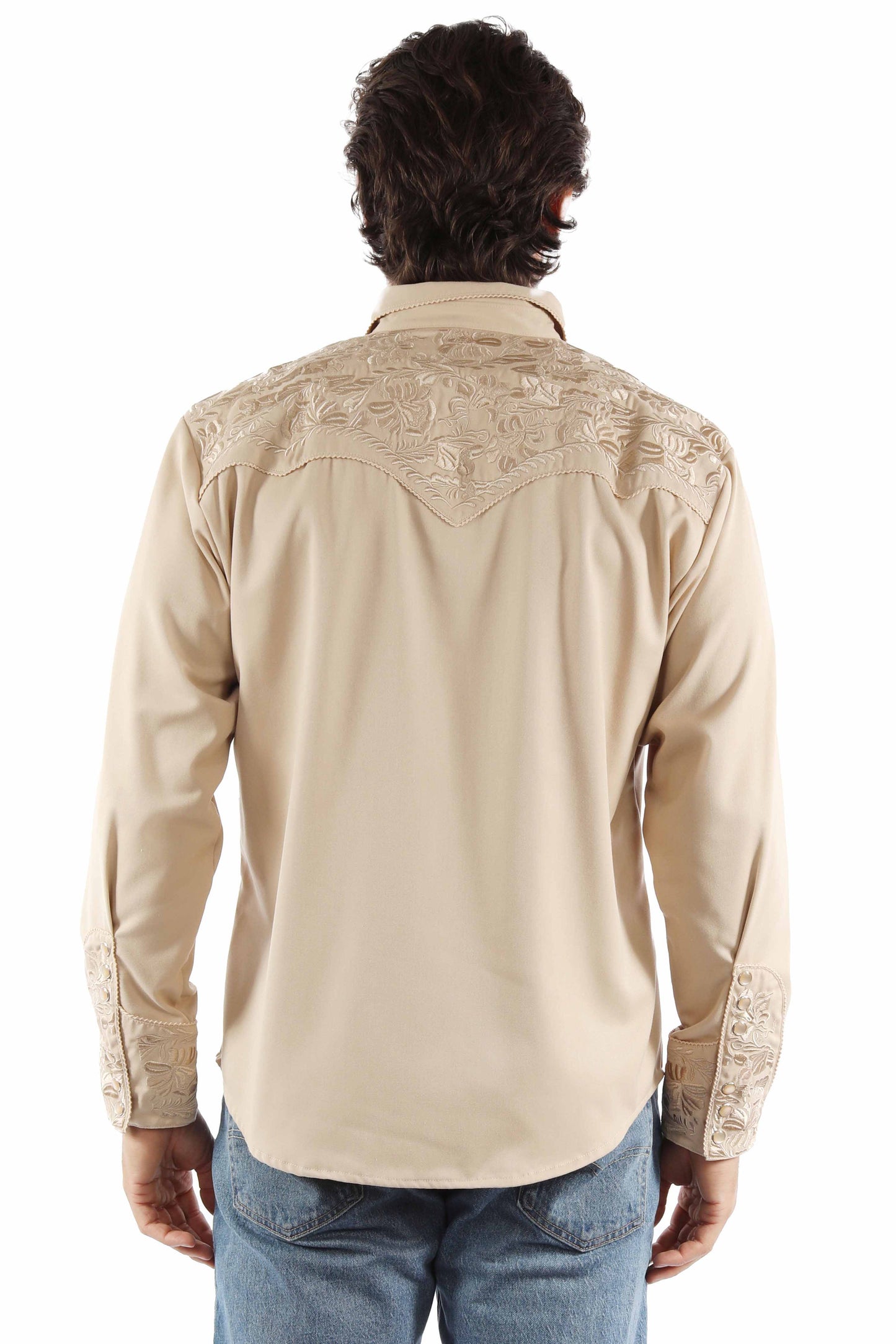 SCULLY FLORAL TOOLED EMBROIDERY SHIRT - Sand