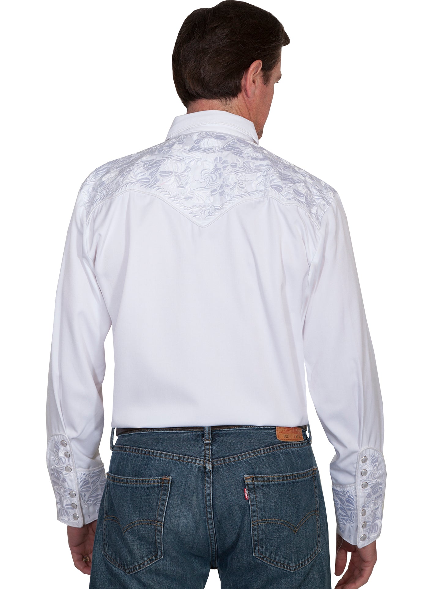 SCULLY FLORAL TOOLED EMBROIDERY SHIRT - White