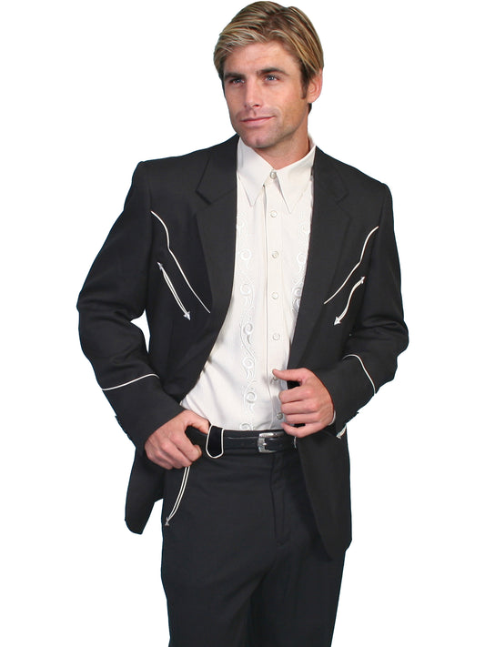 SCULLY SOLID BLAZER W/PIPING