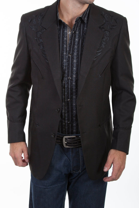 SCULLY FLORAL TONAL EMB. BLAZER - Black