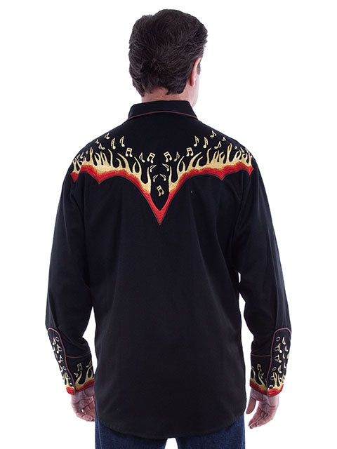 SCULLY FLAME EMBROIDERY & NOTES - Black