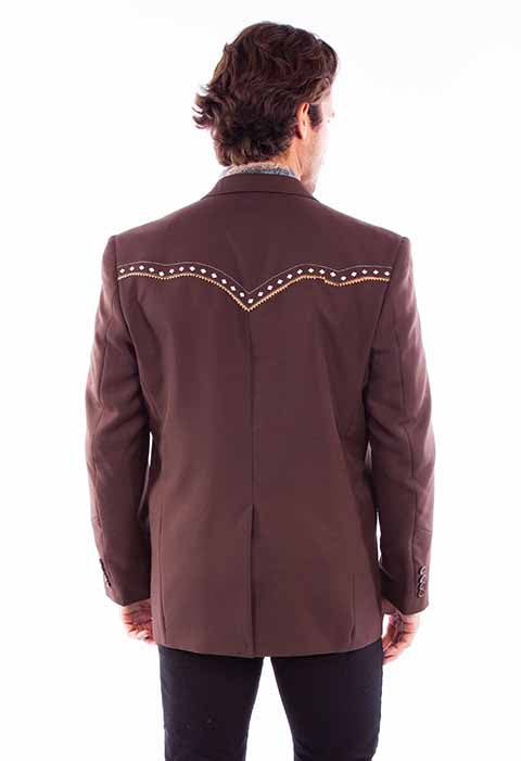 SCULLY- Men's Blazer With Diamond Yoke
