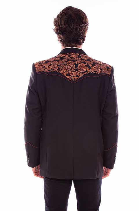 SCULLY- Men's Blazer With Scroll Embroidery