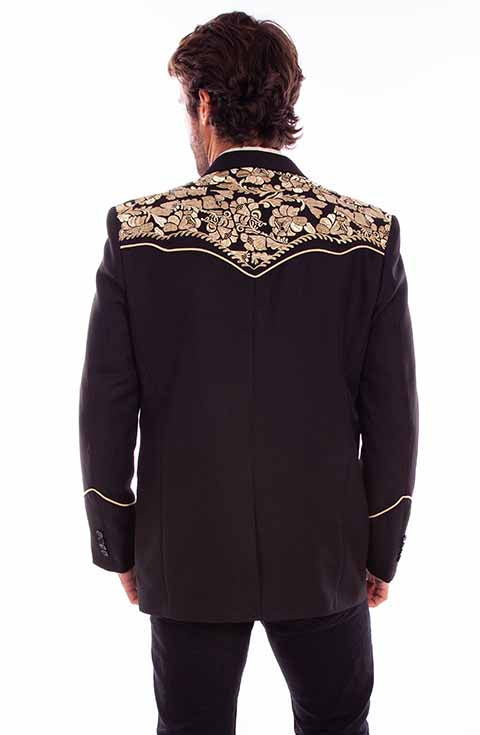 SCULLY- Men's Blazer With Scroll Embroidery