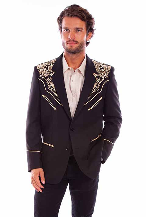 SCULLY- Men's Blazer With Scroll Embroidery