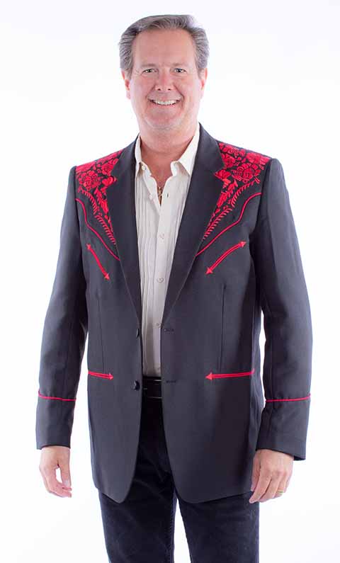 SCULLY- Men's Blazer With Scroll Embroidery
