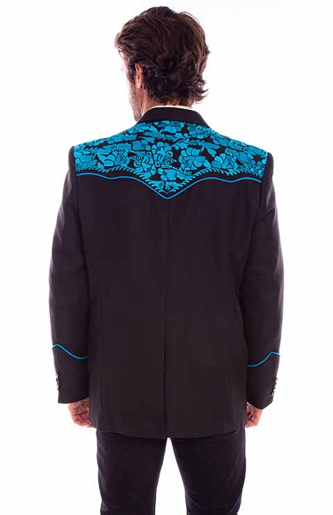 SCULLY- Men's Blazer With Scroll Embroidery