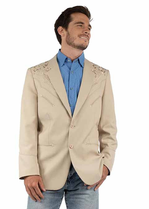 SCULLY- Men's Blazer With Scroll Embroidery