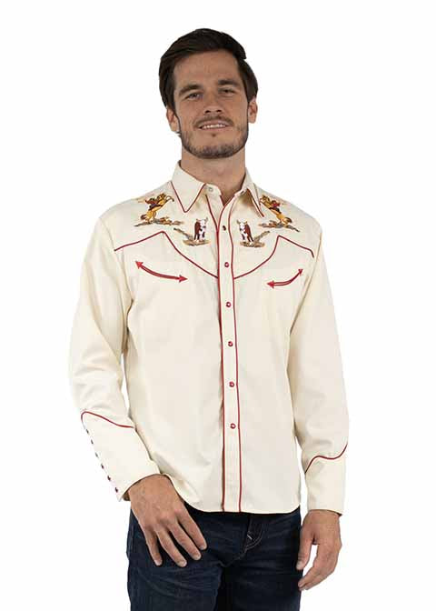 SCULLY HEREFORD AND PALOMINO EMBROIDERY SHIRT