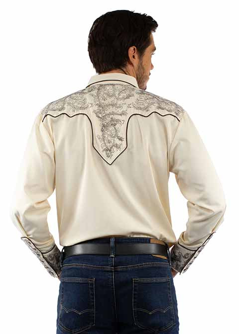 SCULLY SILVER FERN EMBROIDERY SHIRT- Cream