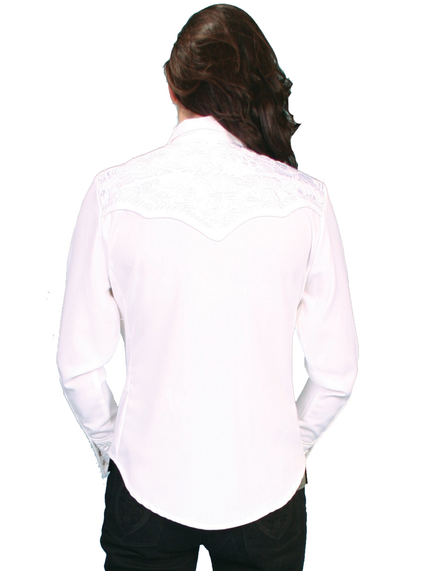 SCULLY FLORAL TOOLED EMB. BLOUSE - White