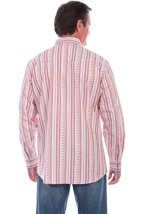 SCULLY- Men's Patriotic Striped Button Down with Star Cuffs