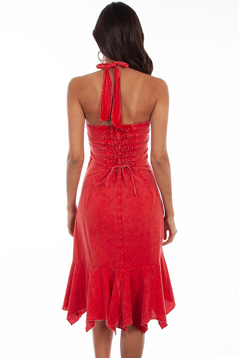 SCULLY- Women's Ruffled halter Top Dress