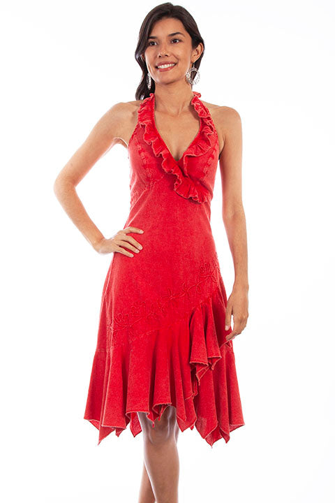 SCULLY- Women's Ruffled halter Top Dress