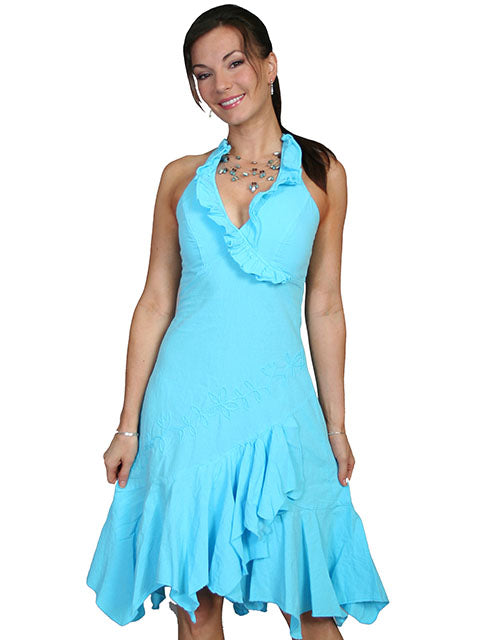 SCULLY- Women's Ruffled halter Top Dress