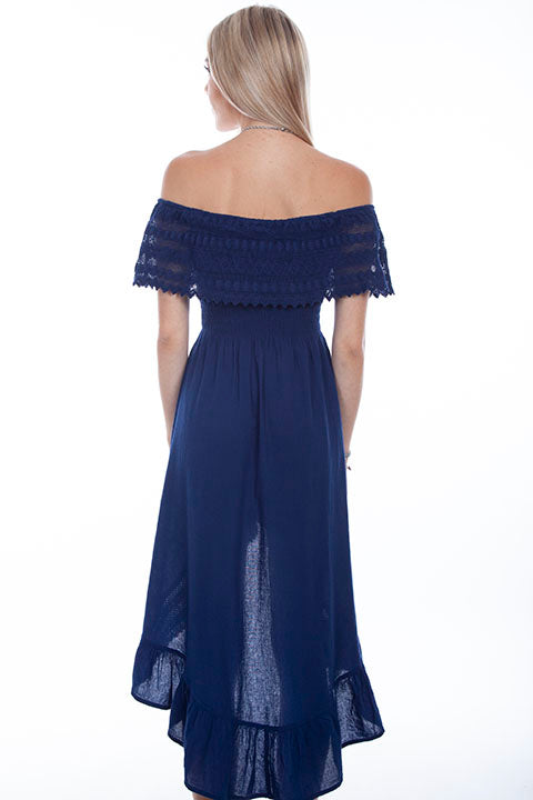 SCULLY- Women's High-Low Off-the-shoulder Date Night Dress