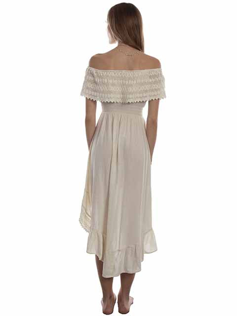 SCULLY- Women's High-Low Off-the-shoulder Date Night Dress