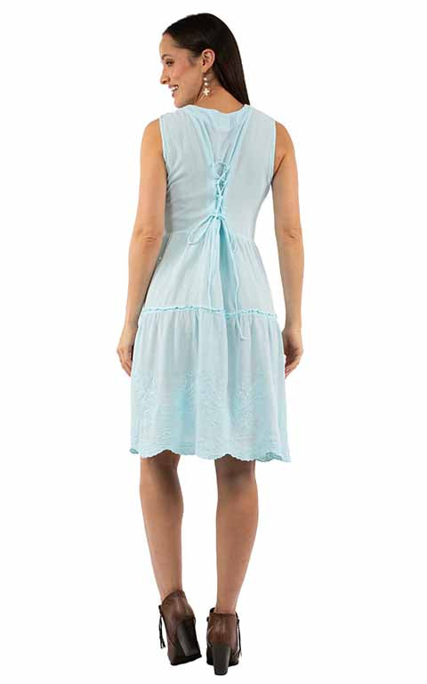 SCULLY-Womens Sleeveless Scallop Hem Dress