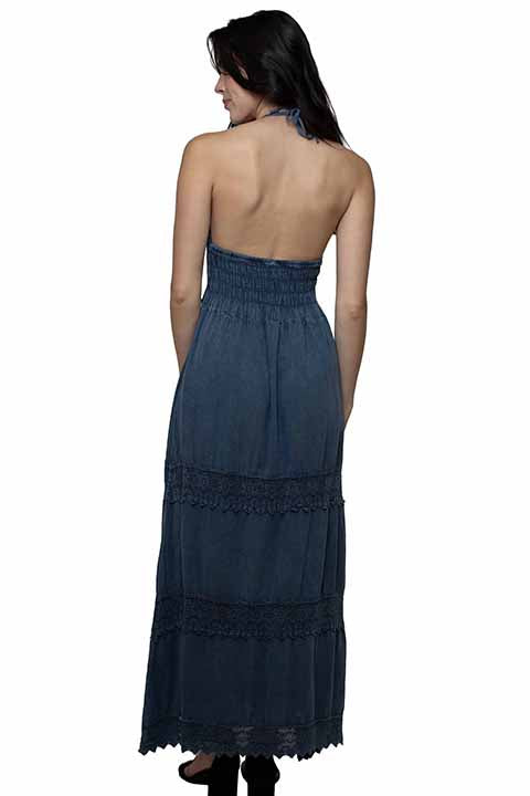 SCULLY- Women's Beach Dress with Tie Neck