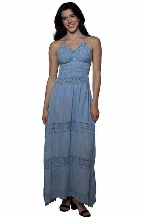 SCULLY- Women's Beach Dress with Tie Neck