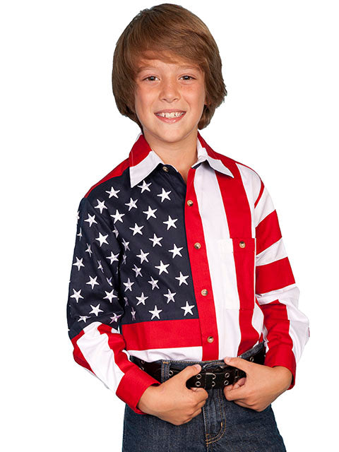 SCULLY Kids- Patriotic Button Down